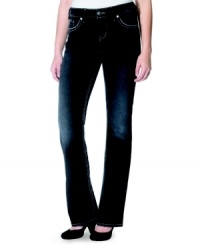 Go classic in Natsuki: Silver Jeans' bootcut-style denim that features contrast-color topstitching and a saturated indigo wash. Go classic in Natsuki: Silver Jeans' bootcut-style denim that features contrast-color topstitching and a saturated indigo wash.