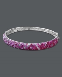 Flaunt a little femininity in Balissima by Effy Collection's flirtatious style. Round-cut sapphires (10-1/5 ct. t.w.) in every shade of pink stand out against a sterling silver setting. Approximate diameter: 2-1/2 inches.