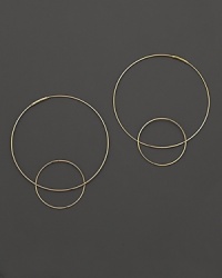 Like magic, smaller hoops balance on 14K gold counterparts. Like magic, smaller hoops balance on 14K gold counterparts.