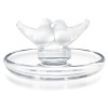 Two beautifully frosted lovebirds sit atop this crystal Ring & Pin Tray. Proudly display on your dresser or vanity or give as a wedding gift.For an anniversary, its a wonderful reminder of eternal love.