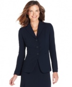 This classically tailored three-button suiting jacket is a go-to favorite for polished office style, by Jones New York.