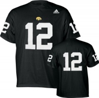 Iowa Hawkeyes Black adidas #12 Football Jersey T-Shirt Iowa Hawkeyes Black adidas #12 Football Jersey T-Shirt