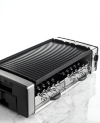 Please the whole gang! With Cuisinart's Griddler Centro, you can cook up burgers, steak and fish on top while grilling hot dogs and kebabs on rotating skewers on the bottom. And... clean up is a snap with removable, dishwasher-safe drip trays. Three-year limited warranty. Model GC-17. Please the whole gang! With Cuisinart's Griddler Centro, you can cook up burgers, steak and fish on top while grilling hot dogs and kebabs on rotating skewers on the bottom. And... clean up is a snap with removable, dishwasher-safe drip trays. Three-year limited warranty. Model GC-17.