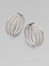 A simply chic design accented with brilliant pavé crystals. CrystalsRhodium-plated brassLength, about 1¼Hinge-and-post backImported A simply chic design accented with brilliant pavé crystals. CrystalsRhodium-plated brassLength, about 1¼Hinge-and-post backImported