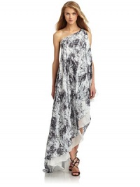 THE LOOKAbstract paint splatter print, alloverOne-shoulder silhouetteCascading ruffle detailHi-lo hemPullover styleTHE FITAbout 54 from shoulder to hemTHE MATERIALSilkSilk liningCARE & ORIGINDry cleanImportedModel shown is 5'10 (177cm) wearing US size Small. THE LOOKAbstract paint splatter print, alloverOne-shoulder silhouetteCascading ruffle detailHi-lo hemPullover styleTHE FITAbout 54 from shoulder to hemTHE MATERIALSilkSilk liningCARE & ORIGINDry cleanImportedModel shown is 5'10 (177cm) wearing US size Small.