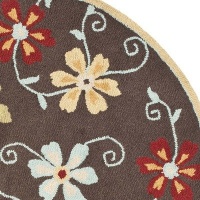 Safavieh Blossom Collection BLM784A Handmade Brown and Multi Hand Spun Wool Round Area Rug, 6-Feet Safavieh Blossom Collection BLM784A Handmade Brown and Multi Hand Spun Wool Round Area Rug, 6-Feet