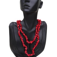 287.00 Carat Natural Red Coral Chip Necklace 34 Inch 287.00 Carat Natural Red Coral Chip Necklace 34 Inch