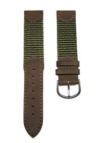 19mm Brown / Military Green Leather & Nylon Watch Band Fits Men's Victorinox Swiss Army Original Watch 24220, 24221 & 24378 19mm Brown / Military Green Leather & Nylon Watch Band Fits Men's Victorinox Swiss Army Original Watch 24220, 24221 & 24378