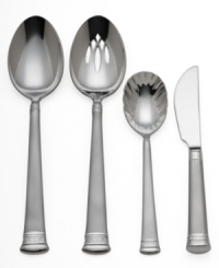A truly elegant design that will enhance any table setting. The Carina Matte pattern incorporates a brushed 18/10 stainless steel handle into a neoclassical-looking motif that adorns the top and neck of the handle. A truly elegant design that will enhance any table setting. The Carina Matte pattern incorporates a brushed 18/10 stainless steel handle into a neoclassical-looking motif that adorns the top and neck of the handle.