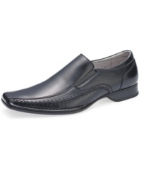 Madden puts an irreverent twist on these polished bike toes with chunky tonal stitching at side. If you're looking to step up your at-work wardrobe, step right into these double-gored men's dress shoes. Madden puts an irreverent twist on these polished bike toes with chunky tonal stitching at side. If you're looking to step up your at-work wardrobe, step right into these double-gored men's dress shoes.