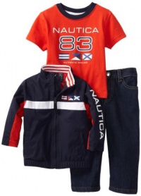 Nautica Sportswear Kids Baby-boys Infant Zipup 3 Piece Jacket Set, Bright Orange, 24 Months Nautica Sportswear Kids Baby-boys Infant Zipup 3 Piece Jacket Set, Bright Orange, 24 Months