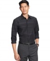 Look put together in this smart and sophisticated shirt by Alfani BLACK.