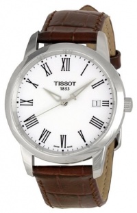 Tissot Men's T0334101601300 T-Classic Dream White Dial Brown Leather Strap Watch Tissot Men's T0334101601300 T-Classic Dream White Dial Brown Leather Strap Watch