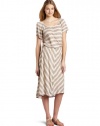 Ella moss Women's Tie Back Midi Dress, Khaki, Large