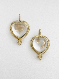 A sweet style in clear crystal and radiant 18k gold. Crystal18k goldSize, about .8Hook backMade in Italy A sweet style in clear crystal and radiant 18k gold. Crystal18k goldSize, about .8Hook backMade in Italy