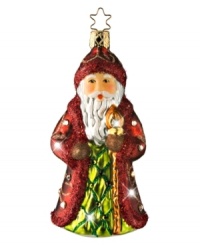 Bright Swarovski crystals shimmer upon intricate hand-painted glass, bringing a timeless Christmas ornament to your tree from Ing-Glas. Mouth-blown in Germany for superior detail and lasting beauty. Bright Swarovski crystals shimmer upon intricate hand-painted glass, bringing a timeless Christmas ornament to your tree from Ing-Glas. Mouth-blown in Germany for superior detail and lasting beauty.