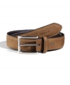 Tie your preppy look together with this striped canvas belt from Nautica.