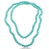 Endless Hand Knotted 8mm Turquoise Strand Beaded Necklace, 46 Inches Long