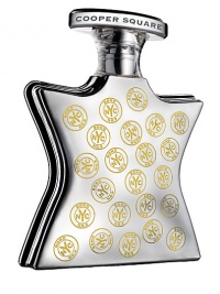 Bond No. 9 zeroes in on that up-and-coming hotspot, Cooper Square, where the East Village meets NoHo, and the Bowery and the new uber-Downtown begin. For this assertive new neighborhood, what else but an intense but contemporary eau de parfum.Notes of: Cognac, juniper berry, lavender, myrrh, oblibanum, patchouli, cashmere wood, musk, vetiver, ciste labdanum and timberwood. Bond No. 9 zeroes in on that up-and-coming hotspot, Cooper Square, where the East Village meets NoHo, and the Bowery and the new uber-Downtown begin. For this assertive new neighborhood, what else but an intense but contemporary eau de parfum.Notes of: Cognac, juniper berry, lavender, myrrh, oblibanum, patchouli, cashmere wood, musk, vetiver, ciste labdanum and timberwood.