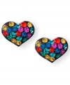 Color your wardrobe. Unwritten's heart-shaped studs feature multicolored crystals set in sterling silver. Approximate diameter: 1/3 inch.