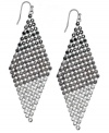Diamond shapes can be your best friend. This pair of hook earrings from INC International Concepts is crafted from silver-tone mixed metal with hematite-tone glass beads coming together for a stunning effect. Approximate drop: 1/2 inch.