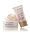 Clarins' exclusive pioneer plant extracts help defy dark spots, dullness and wrinkles for a smooth, unified skin tone. Visibly lifts, firms and restores the deep luminosity of young-looking skin. Duo includes: Full-size Vital Light Night Revitalizing Anti-Aging Cream and travel-size Vital Light Day Illuminating Anti-Aging Cream. Made in France. 