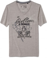 Get graphic. Whether you pair it with blazer or just your favorite blues, this tee from Buffalo David Bitton finishes off your casual look. Get graphic. Whether you pair it with blazer or just your favorite blues, this tee from Buffalo David Bitton finishes off your casual look.