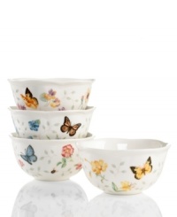 Big on charm, Butterfly Meadow Petite bowls from Lenox features the sturdy porcelain and colorful garden scenes of the original Butterfly Meadow dinnerware, but on a smaller, cuter scale. In four different patterns. Big on charm, Butterfly Meadow Petite bowls from Lenox features the sturdy porcelain and colorful garden scenes of the original Butterfly Meadow dinnerware, but on a smaller, cuter scale. In four different patterns.