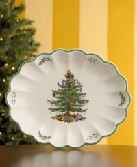 This elegant fluted dish celebrates the majesty of the holidays. Designed by Harold Holdway in 1938, Spode's original Christmas Tree has become a classic symbol of holiday splendor. This elegant fluted dish celebrates the majesty of the holidays. Designed by Harold Holdway in 1938, Spode's original Christmas Tree has become a classic symbol of holiday splendor.