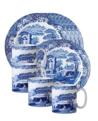 A charming rendering of the Italian countryside. Part of Spode's Blue Italian dinnerware and dishes collection, vivid hues on creamy earthenware radiate old-world charm. A charming rendering of the Italian countryside. Part of Spode's Blue Italian dinnerware and dishes collection, vivid hues on creamy earthenware radiate old-world charm.