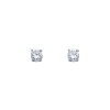 14K White Gold 3mm Round CZ Solitaire Basket Stud Earrings with Screw-back for Children and Women