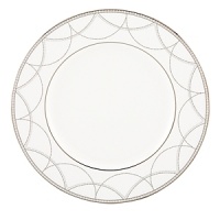 Elegant and traditional, this fine china, featuring graceful platinum scalloping, calls to mind the perfectly iced wedding cake. Elegant and traditional, this fine china, featuring graceful platinum scalloping, calls to mind the perfectly iced wedding cake.
