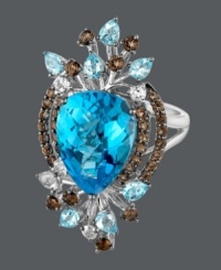 Make style magic with this flourishing ring. Le Vian's intricate design features large and small pear-cut blue topaz (10-3/8 ct. t.w.) flecked with rows of round-cut smokey quartz (3/4 ct. t.w.) and round-cut white topaz (1/4 ct. t.w.). Set in 14k white gold. Make style magic with this flourishing ring. Le Vian's intricate design features large and small pear-cut blue topaz (10-3/8 ct. t.w.) flecked with rows of round-cut smokey quartz (3/4 ct. t.w.) and round-cut white topaz (1/4 ct. t.w.). Set in 14k white gold.