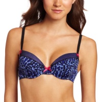 Betsey Johnson Women's Slinky Knit Plunge Bra, Wild Side Wild Blue, 34B Betsey Johnson Women's Slinky Knit Plunge Bra, Wild Side Wild Blue, 34B