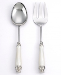 Handcrafted in stainless steel with elegant ivory handles, these servers from the Simply Designz serveware collection scoop and plate every part of the meal with stylish perfection. Handcrafted in stainless steel with elegant ivory handles, these servers from the Simply Designz serveware collection scoop and plate every part of the meal with stylish perfection.
