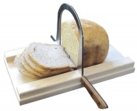 Bread Slicer Elite, Brushed Stainless Steel Guide and Maple Wood Bread Board (5 Inch Loaf) Bread Slicer Elite, Brushed Stainless Steel Guide and Maple Wood Bread Board (5 Inch Loaf)