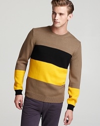 A crafty design from MARC BY MARC JACOBS sets your look off and running with a bright middle stripe surrounded by classic earth tones. Crafted in soft merino wool for maximum comfort. A crafty design from MARC BY MARC JACOBS sets your look off and running with a bright middle stripe surrounded by classic earth tones. Crafted in soft merino wool for maximum comfort.
