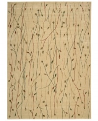 With a flowing floral motif, this area rug offers an organic appeal to your decor. Vines intertwine over a gentle ivory background, each branch hand-carved to add that extra dimension and eye-pleasing interest. With a flowing floral motif, this area rug offers an organic appeal to your decor. Vines intertwine over a gentle ivory background, each branch hand-carved to add that extra dimension and eye-pleasing interest.