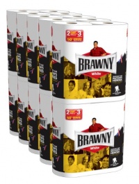 Brawny Giant Rolls White, 2 Rolls, Pack of 10 (20 Rolls) (Packaging May Vary)