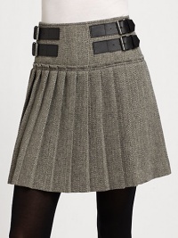 Featuring a classic herringbone pattern, a fully lined kilt with timeless style.Buckle details at waistFully linedAbout 20 longWool/polyester/viscoseDry cleanImportedSIZE & FIT Model shown is 5'10½ (179cm) wearing a US size 4.This style runs true to size. We recommend ordering your usual size for a standard fit. Featuring a classic herringbone pattern, a fully lined kilt with timeless style.Buckle details at waistFully linedAbout 20 longWool/polyester/viscoseDry cleanImportedSIZE & FIT Model shown is 5'10½ (179cm) wearing a US size 4.This style runs true to size. We recommend ordering your usual size for a standard fit.