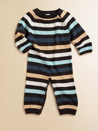 An ultra-soft, striped cotton coverall features leg snaps to convert the coverall to a cozy nightgown once it's time for bed.CrewneckLong sleeves with ribbed cuffsShoulder snapsBottom snapsCottonMachine washImported Please note: Number of snaps may vary depending on size ordered. An ultra-soft, striped cotton coverall features leg snaps to convert the coverall to a cozy nightgown once it's time for bed.CrewneckLong sleeves with ribbed cuffsShoulder snapsBottom snapsCottonMachine washImported Please note: Number of snaps may vary depending on size ordered.