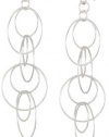 Sterling Silver Multi-Circle Link Dangle Earrings