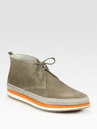 Lovely lace-up design is updated with an espadrille and bi-colored sole.Suede upperPadded insoleRubber soleImported Lovely lace-up design is updated with an espadrille and bi-colored sole.Suede upperPadded insoleRubber soleImported