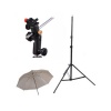 CowboyStudio Single Flash Shoe Swivel Bracket Kit with 1 Mounting Bracket, 1 Umbrella, and 1 Stand Stand