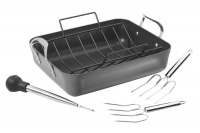 Calphalon Contemporary Nonstick Roaster with Rack, Baster, Injector, and Lifters