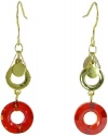 Circle Drop Swarovski Crystal Earrings (Red)