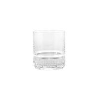 This retro Ralph Lauren double old fashioned glass gleams in hand-blown crystal, accented with sleek, vertical grooves at the base for a deco-inspired look.