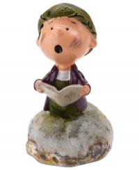 A mess even on Christmas, Pig-Pen sings his heart out, reciting beloved holiday carols in this comical figurine from Peanuts Village. By Department 56. A mess even on Christmas, Pig-Pen sings his heart out, reciting beloved holiday carols in this comical figurine from Peanuts Village. By Department 56.