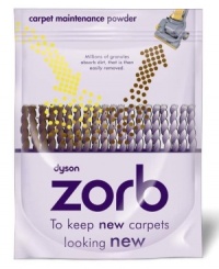 Keep new carpets looking new with Dyson Zorb carpet cleaning powder. Simply sprinkle it on carpet stains and watch as it absorbs dirt while freshening the room. After it's done, simply grab your Dyson vacuum and clean up the powder. It couldn't be simpler! Keep new carpets looking new with Dyson Zorb carpet cleaning powder. Simply sprinkle it on carpet stains and watch as it absorbs dirt while freshening the room. After it's done, simply grab your Dyson vacuum and clean up the powder. It couldn't be simpler!
