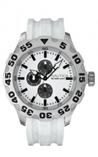 Nautica Men's N15583G BFD 100 Multifunction White Resin Watch Nautica Men's N15583G BFD 100 Multifunction White Resin Watch